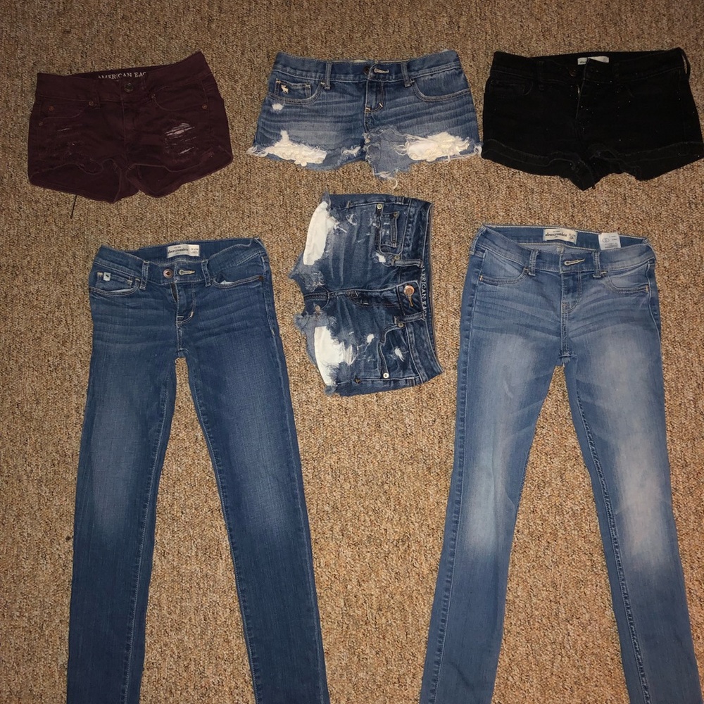 Bundle of jeans and jean shorts